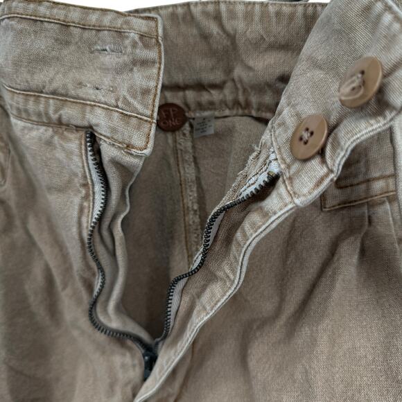 Free People One Penny Tie Waist Short SZ 8 Womens Tan Boho Comfort 100% Cotton - Picture 3 of 8